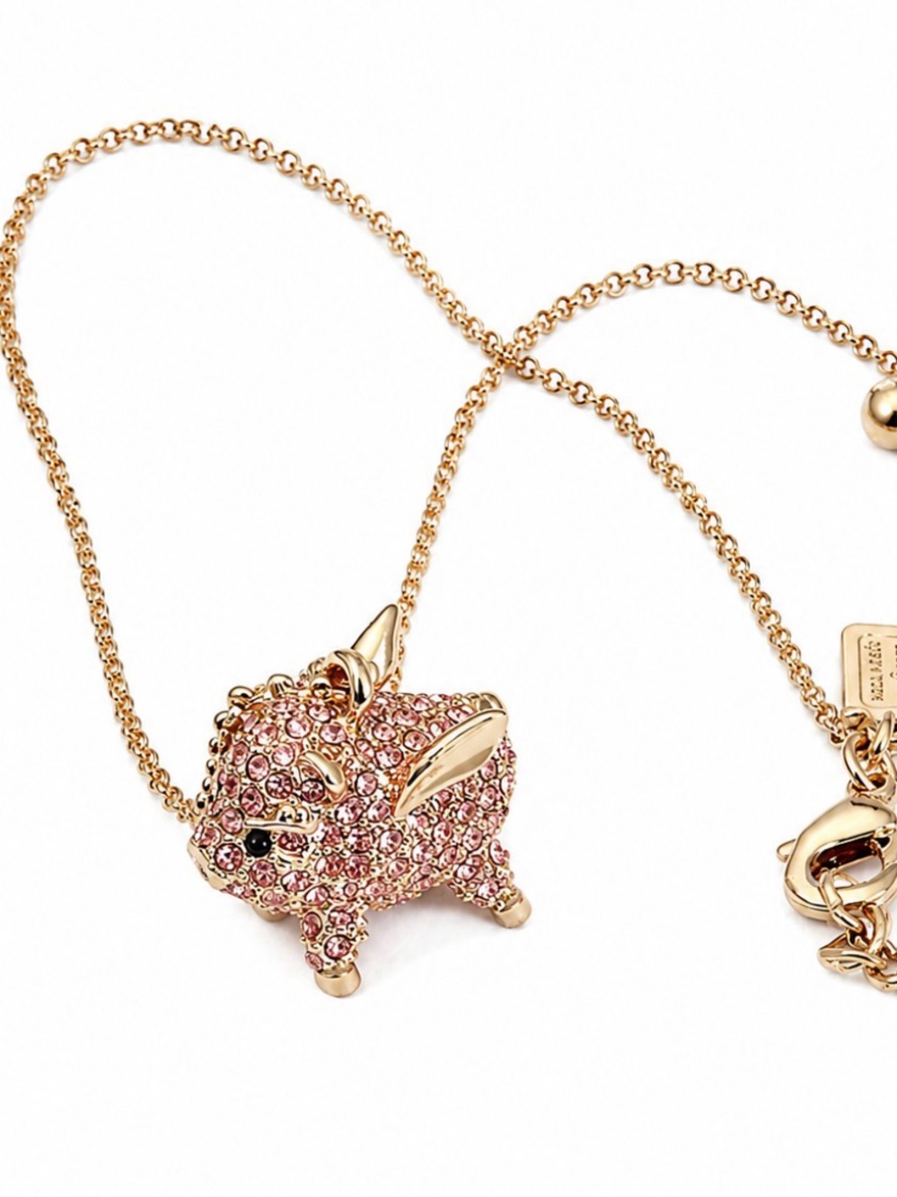 Kate Spade New York “Imagination” Pavé Flying Pig Mini Pendant Necklace 🐷